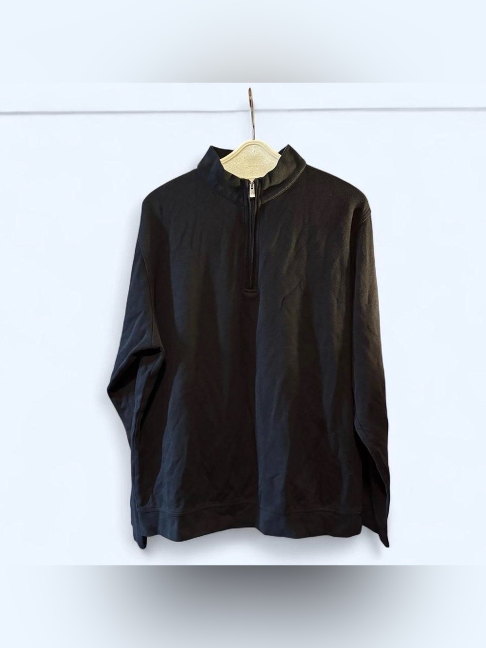 Peter Millar Crown Comfort Quarter Zip Sweatshirt Pullover Mockneck Sz XL Black